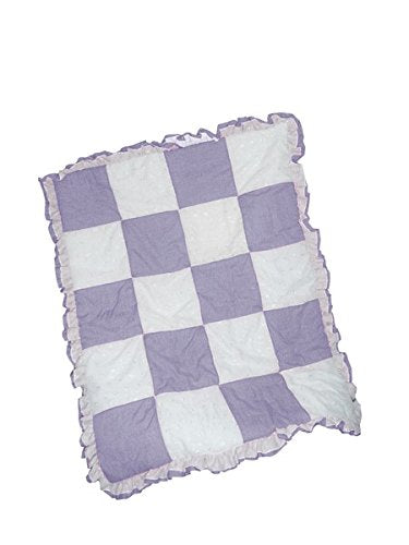Baby Doll Bedding Gingham/Eyelet Patchwork Crib Comforter, Lavender