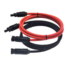 Load image into Gallery viewer, 1 Pair Black + Red 10AWG(6mm) Solar Panel Extension Cable Wire Connectors Solar Adaptor Cable with Female and Male Connectors (5 FT-2)
