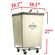 Load image into Gallery viewer, Seville Classics Commercial Heavy-Duty Canvas Laundry Hamper with Wheels, 18.1&quot; D x 18.1&quot; W x 27&quot; H, Natural White
