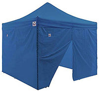 Impact 10' x10' Pop Up Canopy Tent with Sidewalls, Recreational Grade Steel Frame, Includes 2 Sidewalls and 2 Zippered Sidewalls, Roller Bag, Royal Blue