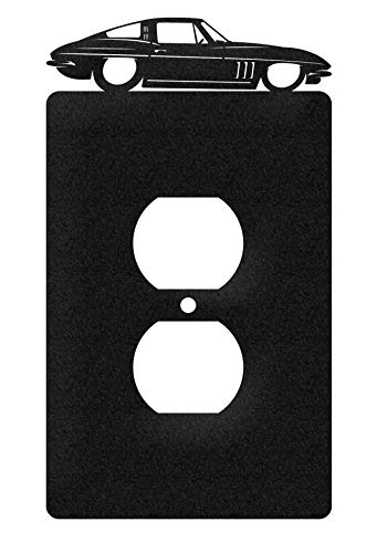 SWEN Products Farrell Series Corvette Wall Plate Cover (Single Outlet, Black)