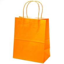 Load image into Gallery viewer, 12CT Medium Orange Biodegradable, Food Safe Ink &amp; Paper, Premium Quality Paper (Sturdy &amp; Thicker), Kraft Bag with Colored Sturdy Handle
