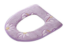 Load image into Gallery viewer, Black Temptation [Purple Flower] 2 Pcs Soft Velvet Toilet Seat Cover Mat Closestool Seat Cover

