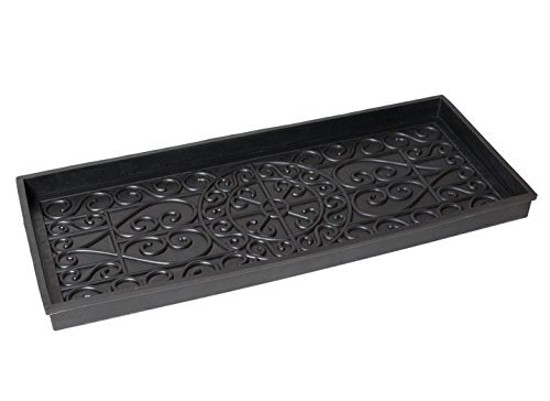 BIRDROCK HOME Rubber Boot Tray - 34 inch Decorative Boot Tray for Entryway Indoor - Shoe Tray