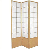 Oriental Furniture 6 ft. Tall Zen Shoji Screen - Natural - 3 Panels