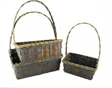 Load image into Gallery viewer, TopherTrading TOPOT Set of 3 Woodchip/Bamboo Basket with Handle
