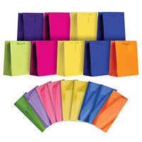 Jillson Roberts All-Occasion Small Gift Bags and Tissue in Assorted Solid Colors, 9-Count, Brights (STST003)