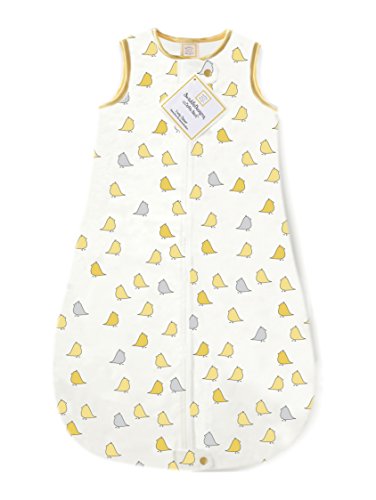 SwaddleDesigns Cotton Sleeping Sack with 2-Way Zipper, Made in USA, Premium Cotton Flannel, Yellow Little Chickies, 3-6MO