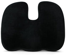 Load image into Gallery viewer, Deluxe Comfort Coccyx Orthopedic Gel Enhanced Comfort Foam  Sciatica Relief  Tailbone Support  Great for Car or Office  Seat Cushion, Black
