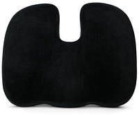 Deluxe Comfort Coccyx Orthopedic Gel Enhanced Comfort Foam  Sciatica Relief  Tailbone Support  Great for Car or Office  Seat Cushion, Black