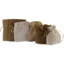 Load image into Gallery viewer, JAM PAPER Burlap Pouches with Drawstring - 4 1/2 x 6 - Natural Dark Brown Recycled - Bulk 96 Bags/Box
