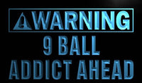 Warning 9 Ball Addict Ahead LED Sign Neon Light Sign Display m859-b(c)