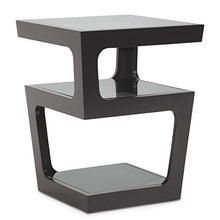 Load image into Gallery viewer, Baxton Studio Clara Modern End Table with 3-Tiered Glass Shelves, Black

