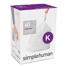 Load image into Gallery viewer, simplehuman Code K Custom Fit Drawstring Trash Bags, 35-45 Liter / 9-12 Gallon, White, 60 Count
