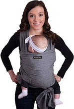 Load image into Gallery viewer, CuddleBug Baby Wrap Sling + Carrier - Newborns &amp; Toddlers up to 36 lbs - Hands Free - Gentle, Stretch Fabric - Ideal for Baby Showers - One Size Fits All (Grey)
