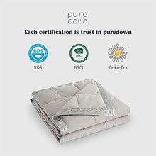 Load image into Gallery viewer, puredown Soft Lightweight Down Blanket with Satin Trim for Bed 100% Cotton, Lazy Gray, King Size (108&quot;X90&quot;)
