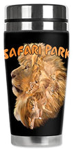 Load image into Gallery viewer, Mugzie &quot;Safari Park&quot; Stainless Steel Travel Mug with Insulated Wetsuit Cover, 20 oz, Black
