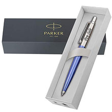 Load image into Gallery viewer, Personalised Parker Jotter Ballpoint Pen Blue, Engraved by RMI U-15 Laser
