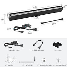 Load image into Gallery viewer, Black Light, OPPSK 2 Pack UV LED Blacklight Bar with ON/Off Switch, Power Linkable Black Light Fixtures for Bedroom Glow Party UV Paint Fluorescent Poster Halloween Christmas Birthday Party
