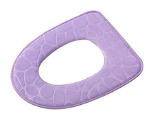 Load image into Gallery viewer, Black Temptation [Purple-2] 2 Pcs Soft Velvet Toilet Seat Cover Mat Closestool Seat Cover

