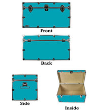 Load image into Gallery viewer, C&amp;N Footlockers Graduate Storage Trunk - Large College Dorm Chest - Durable with Lid Stay - 32 x 18 x 18.5 Inches (Teal)
