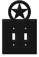 SWEN Products Lone Star Wall Plate Cover (Double Switch, Black)