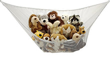 Load image into Gallery viewer, Jumbo Toy Hammock - Organize Stuffed Animals or Children&#39;s Toys with The mesh Hammock. Looks Great with Any dcor While neatly organizing Kids Toys and Stuffed Animals. Expands to 5.5 feet - White
