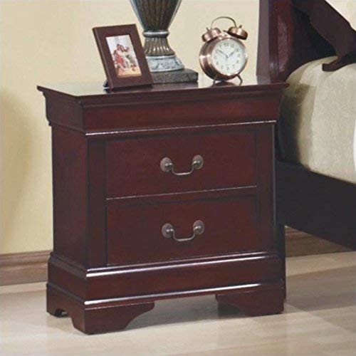 Louis Philippe 2-drawer Nightstand Red Brown