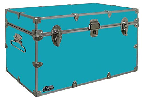 C&N Footlockers Graduate Storage Trunk - Large College Dorm Chest - Durable with Lid Stay - 32 x 18 x 18.5 Inches (Teal)