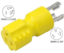 Load image into Gallery viewer, Conntek 30126 L5-30P to 5-15/20R Plug Adapter
