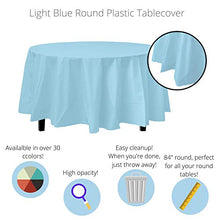 Load image into Gallery viewer, 12-Pack Premium Plastic Tablecloth 84in. Round Table Cover - Light Blue
