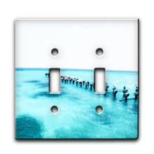 Load image into Gallery viewer, Water and Jetty with Birds - Decor Double Switch Plate Cover Metal
