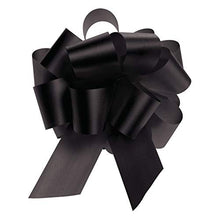 Load image into Gallery viewer, Gift Wrap Pull Bows 5.5&quot; Black Flora-Satin Case of 50
