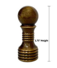Load image into Gallery viewer, Antique Brass Ball Finial 1.75&quot; h
