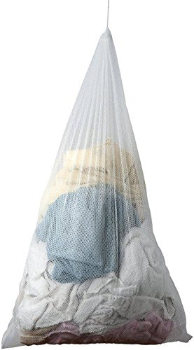 Abstract White Mesh Laundry Bag - MA-BA - White, Medium