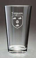 Ferguson Irish Coat of Arms Pint Glasses - Set of 4 (Sand Etched)