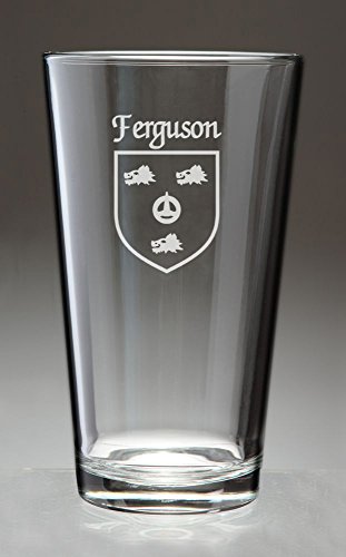 Ferguson Irish Coat of Arms Pint Glasses - Set of 4 (Sand Etched)