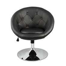 Load image into Gallery viewer, Apontus PU Leather Round Back Swivel Chair (Black)
