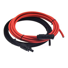Load image into Gallery viewer, 1 Pair Black + Red 10AWG(6mm) Solar Panel Extension Cable Wire Connector Solar Adaptor Cable with Female and Male Connectors (10 FT)
