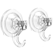 Load image into Gallery viewer, Quntis Suction Cup Hooks Powerful SuperLock Shower Suction Cups (2 Pack) Heavy Duty Vacuum Suction Home Kitchen Bathroom Wall Hooks Hanger for Towel Loofah Cloth Key Women&#39;s Handbag
