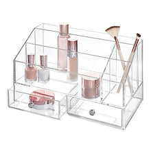 Load image into Gallery viewer, iDesign Plastic Tiered Divided Cosmetic Organizer with Drawers for Storage of Makeup, and Accessories on Vanity, Countertop, or Cabinet, 12.97&quot; x 6.96&quot; x 8.25&quot; - Clear
