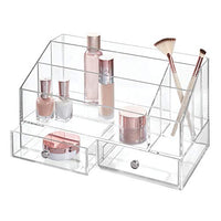 iDesign Plastic Tiered Divided Cosmetic Organizer with Drawers for Storage of Makeup, and Accessories on Vanity, Countertop, or Cabinet, 12.97