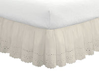 Fresh Ideas Bedding Eyelet Ruffled Bedskirt Classic 14â? Drop Length Gathered Styling, Full, Ivory