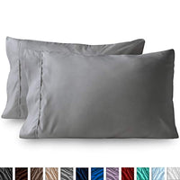 Bare Home Premium 1800 Ultra-Soft Microfiber Pillowcase Set - Double Brushed - Hypoallergenic - Wrinkle Resistant (King Pillowcase Set of 2, Light Grey)