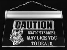 Load image into Gallery viewer, Caution Boston Terrier Dog Lick LED Sign Neon Light Sign Display s172-b(c)
