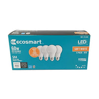 EcoSmart 60W Equivalent Soft White A19 Energy Star + Dimmable LED Light Bulb (4-Pack)