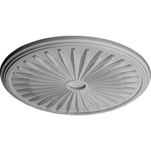 Load image into Gallery viewer, Ekena Millwork CM33LE Leandros Ceiling Medallion, 33 1/8&quot;OD x 3 1/2&quot;ID x 1 3/8&quot;P, Factory Primed

