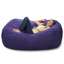 Load image into Gallery viewer, Comfy Sacks 6 ft Lounger Memory Foam Bean Bag Chair, Purple Micro Suede
