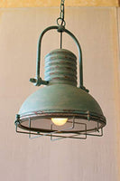 KALALOU CLA1098 Antique Turquoise Pendant Light, One Size, Green