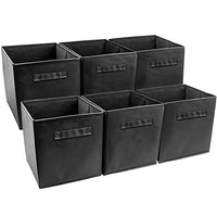 Sorbus Foldable Storage Cube Basket Bin (6 Pack, Black)